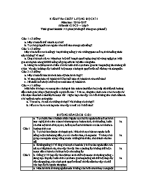 Đề kiểm tra chất lượng học kì I Giáo dục công dân lớp 9 - Năm học 2016-2017
